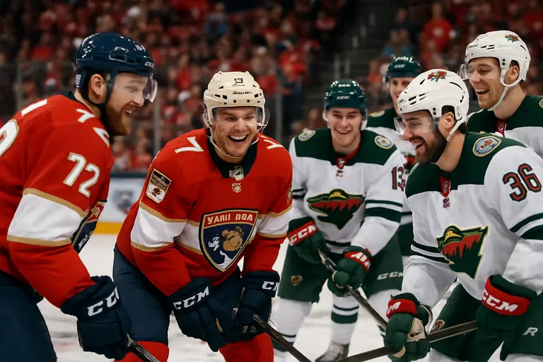 Players lining up for a faceoff during an NHL game