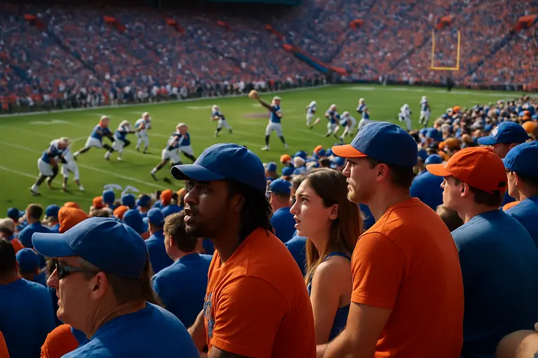 College football crowd watches a Florida home game from the stands